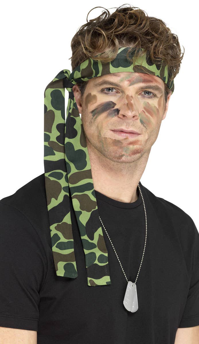 Image of Camouflage Tie On Headscarf Costume Accessory