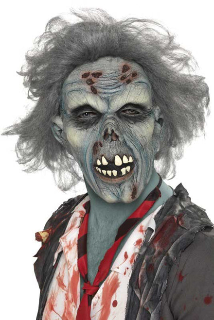 Latex Decaying Grey Zombie Halloween Costume Mask