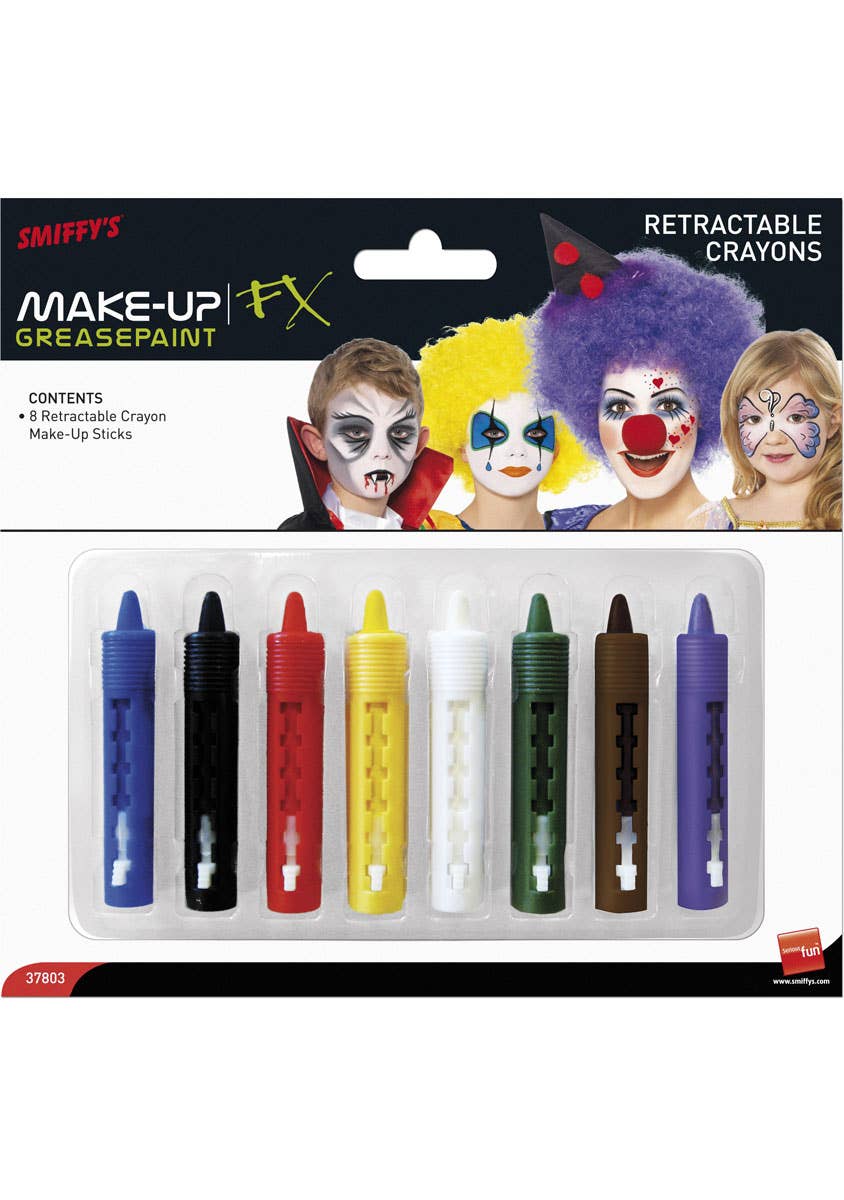 Coloured Face Paint Sticks Pack of 8