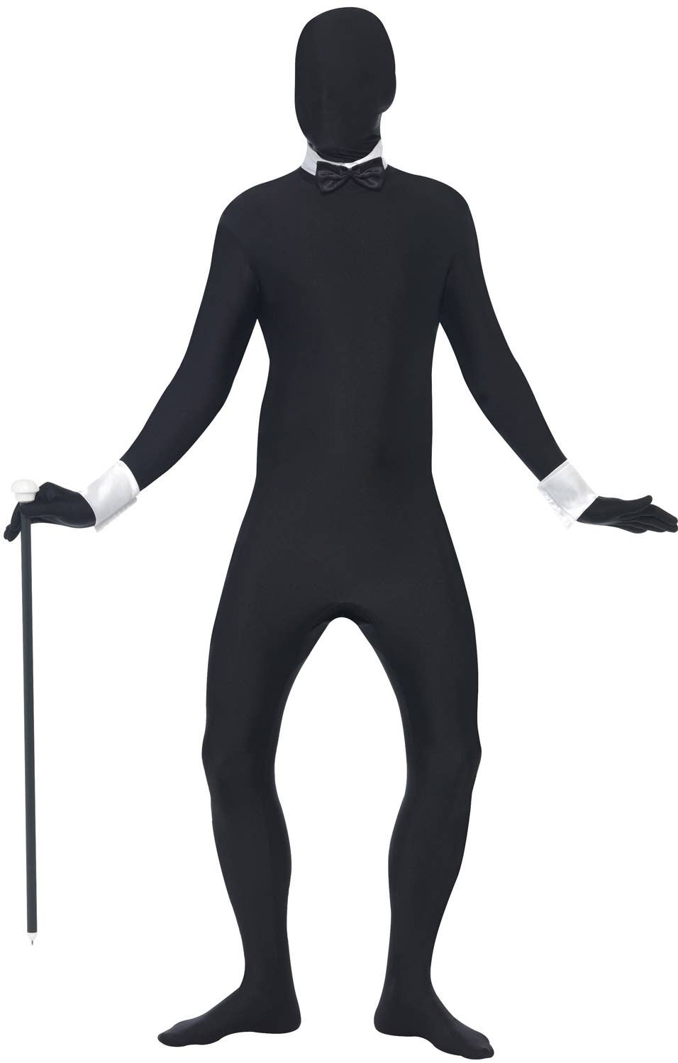 Men's Black Lycra Full Body Suit Second Skin Fancy Dress Costume View 2