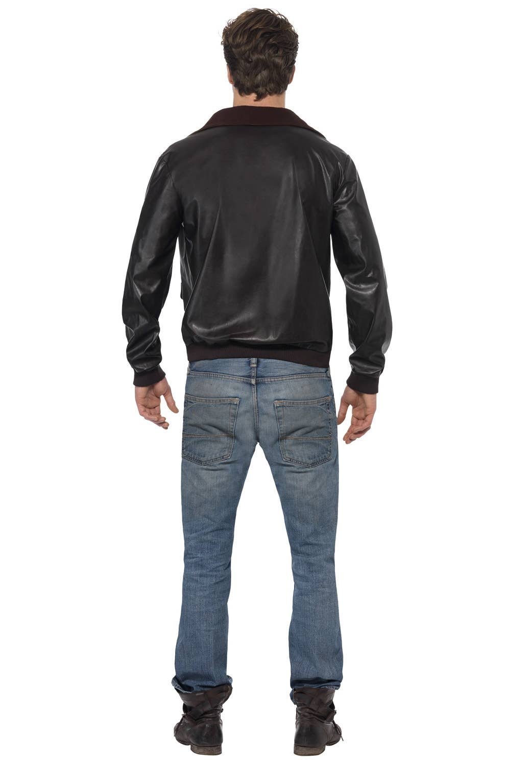 Men's Top Gun Maverick Movie Character Bomber Costume Back Front View