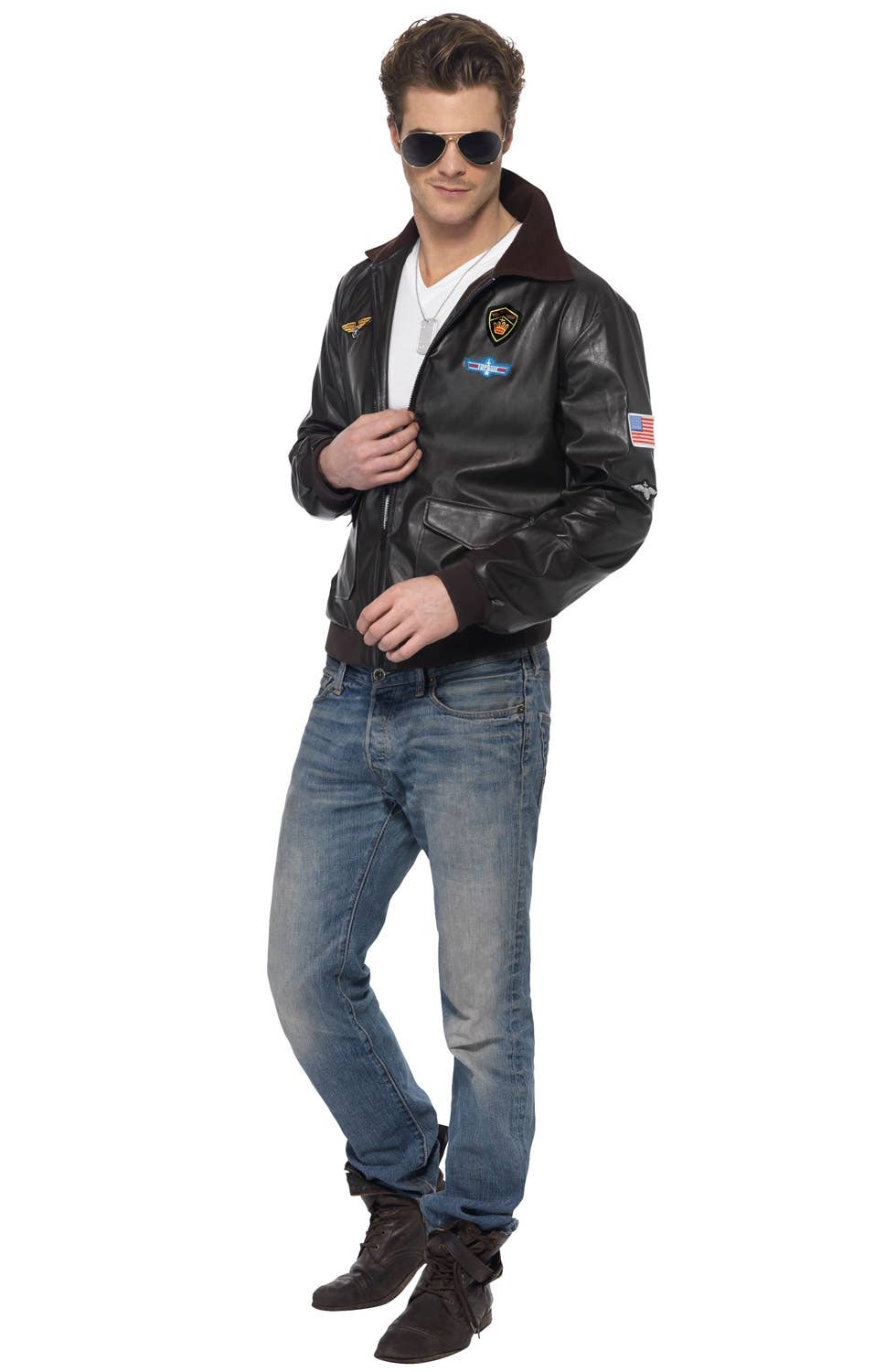 Men's Top Gun Maverick Movie Character Bomber Costume Jacket Alt View