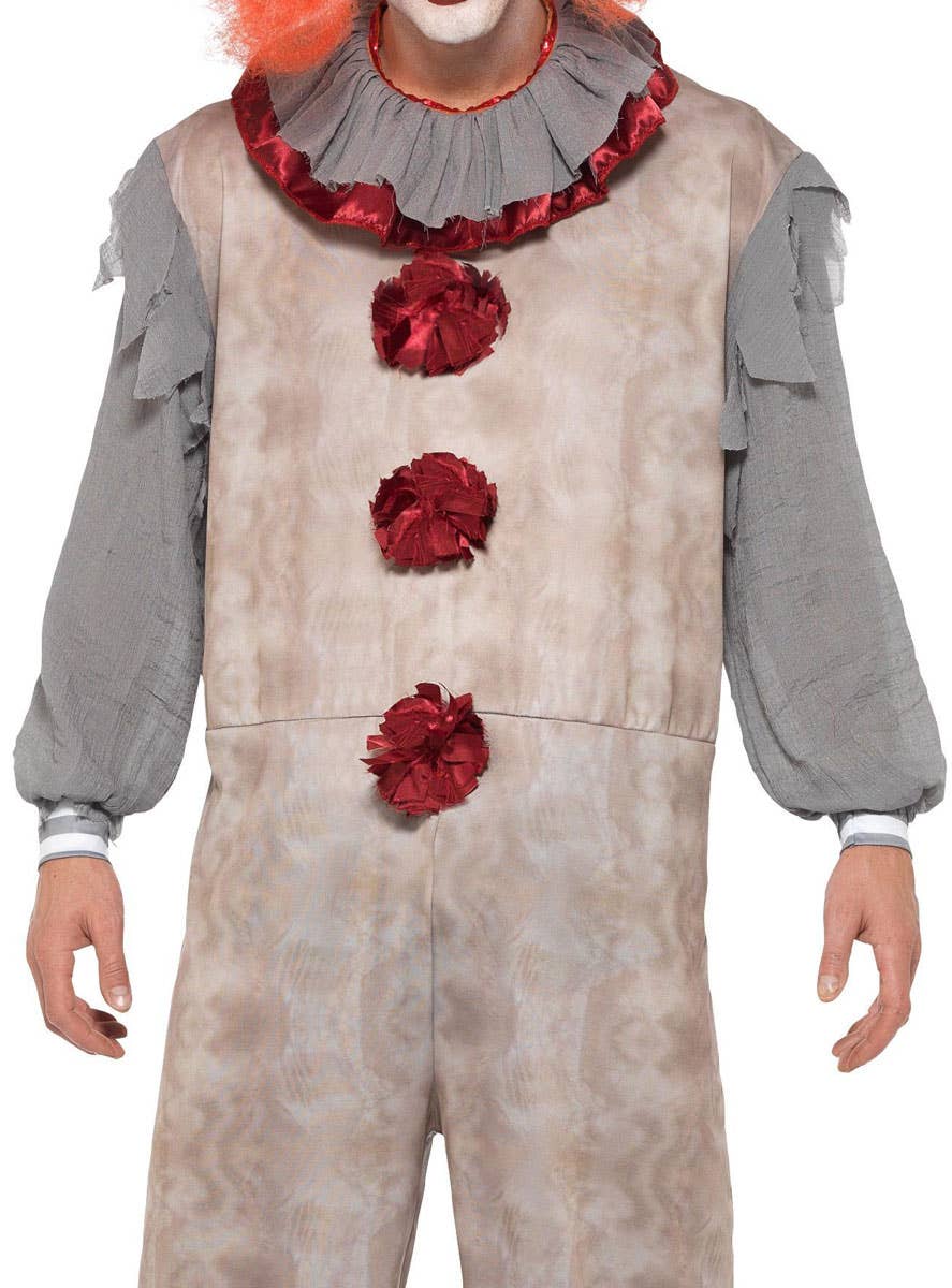 Men's Creepy Vintage Clown Halloween Costume Close Front Image