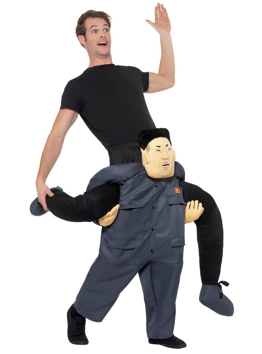 Adult's Novelty North Korean Dictator Kim Jong-un Ride on Piggy Back Costume Image 1