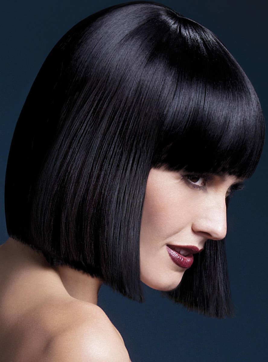 Lola- Deluxe Women's Black Heat Resistant Fashion Bob Wig - Main View