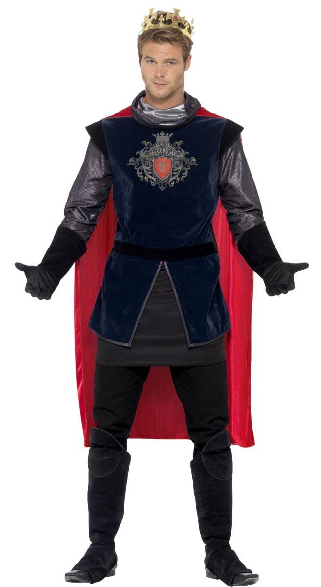 Men's Deluxe Medieval King Arthur Fancy Dress Costume Alternate Front Image