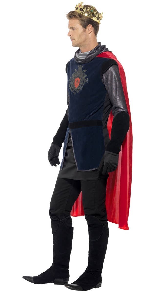 Men's Deluxe Medieval King Arthur Fancy Dress Costume Side Image
