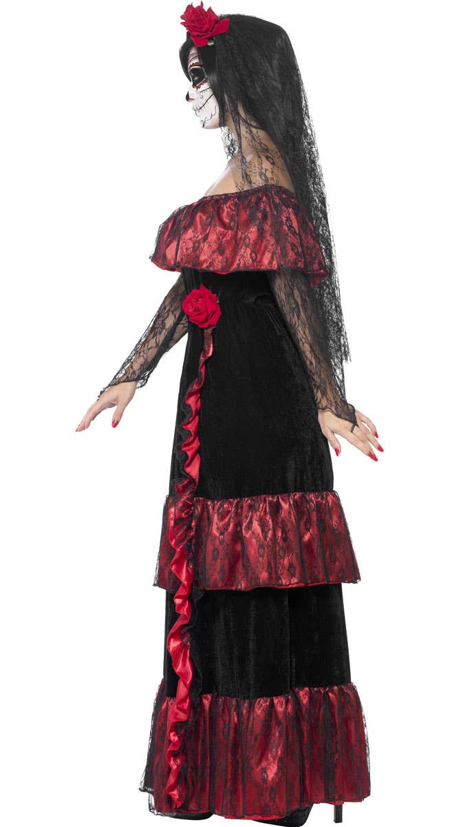 Day Of The Dead Bride Women's Sugar Skull Costume Side Image