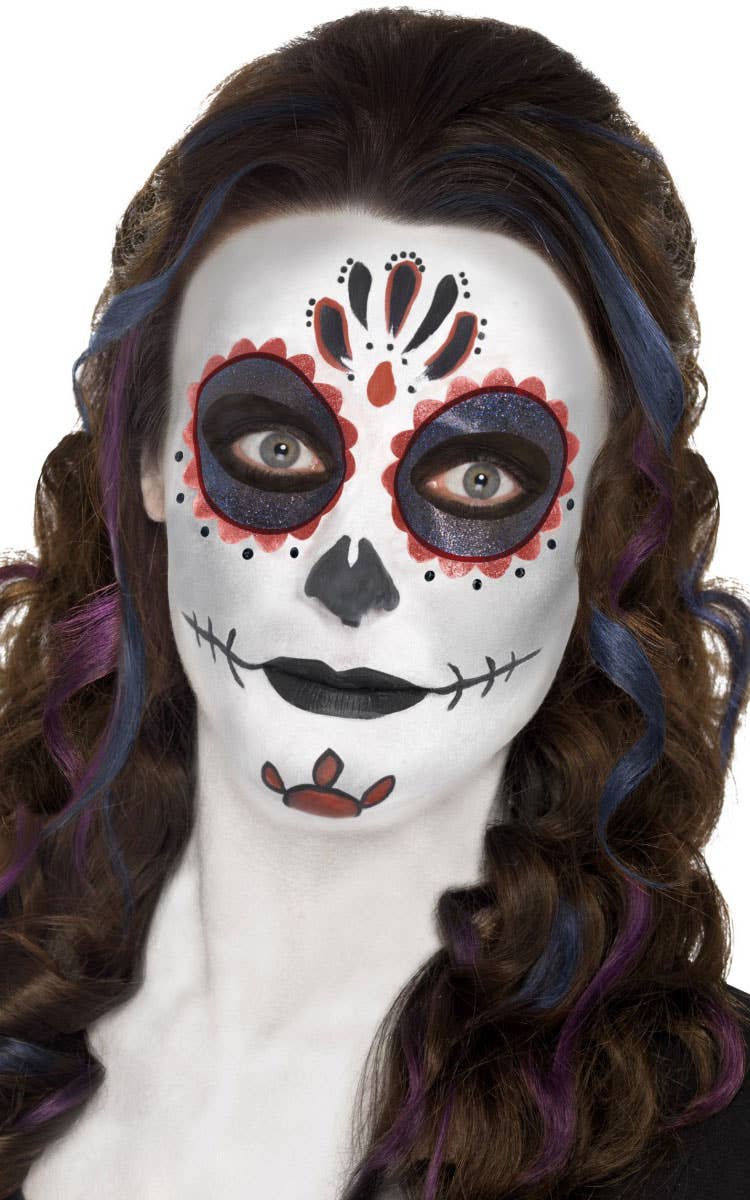 Day of the Dead Sugar Skull Costume Makeup Set - Alternative Image 1