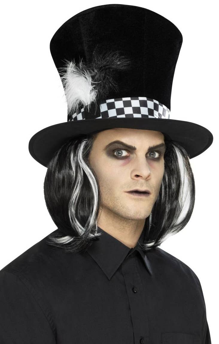 Tea Party Black Mad Hatter Halloween Hat Front Image