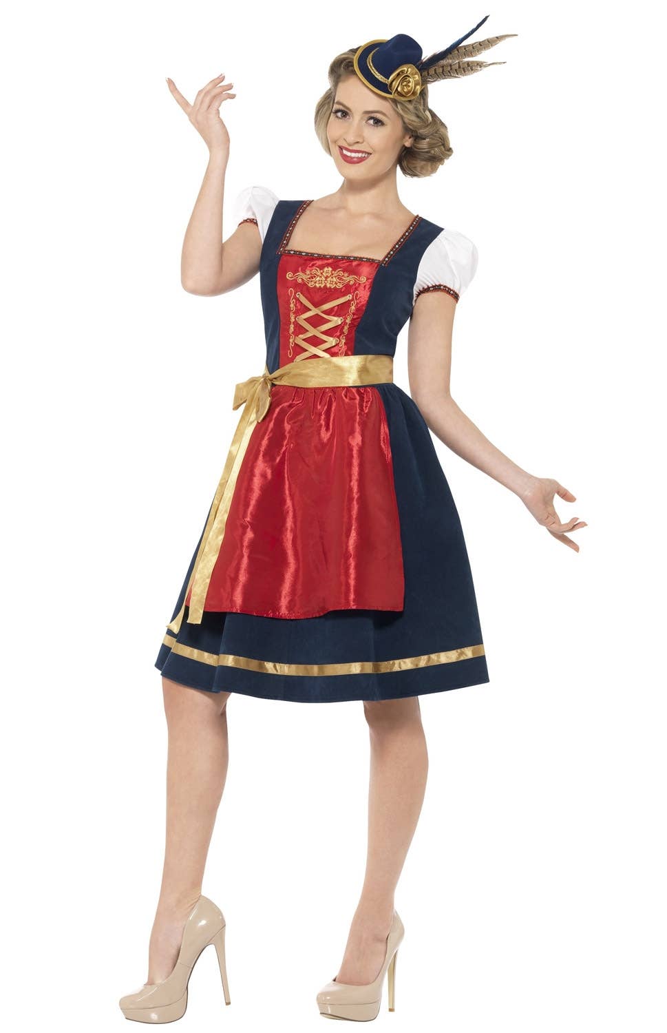 Women's Traditional Bavarian Beer Girl Costume Alt Front View