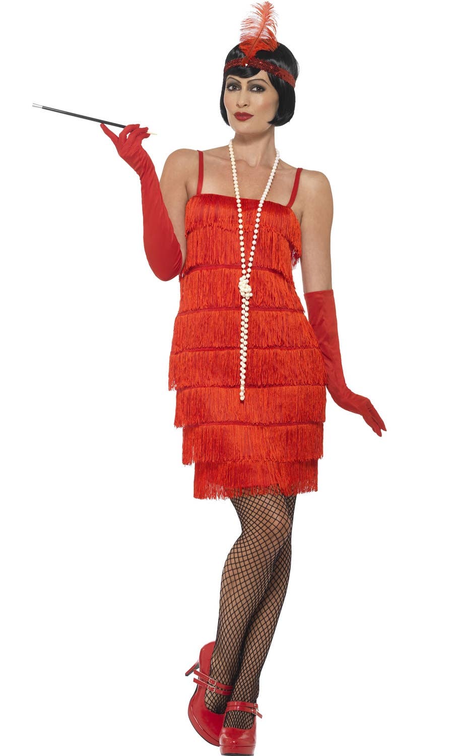 Womens Red Flapper Dress - Main Image
