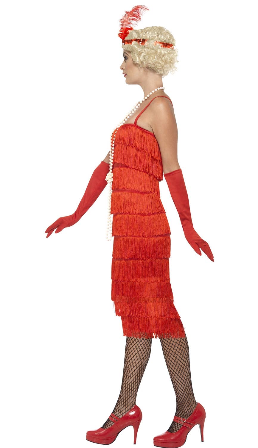 Long Red Flapper Costume - Side View