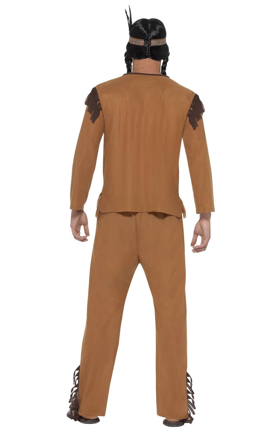 Men's Native American Inspired Indian Warrior Fancy Dress Costume Back Image