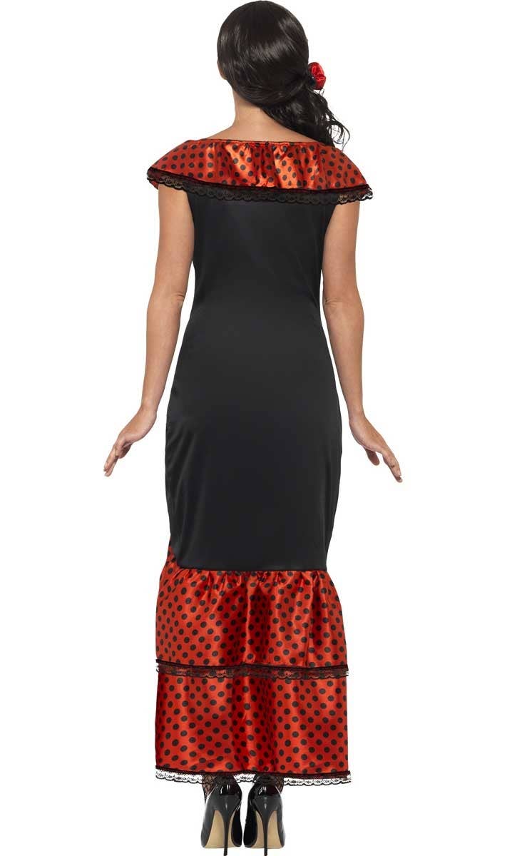 Women's Spanish Flamenco Dancer Costume Back View