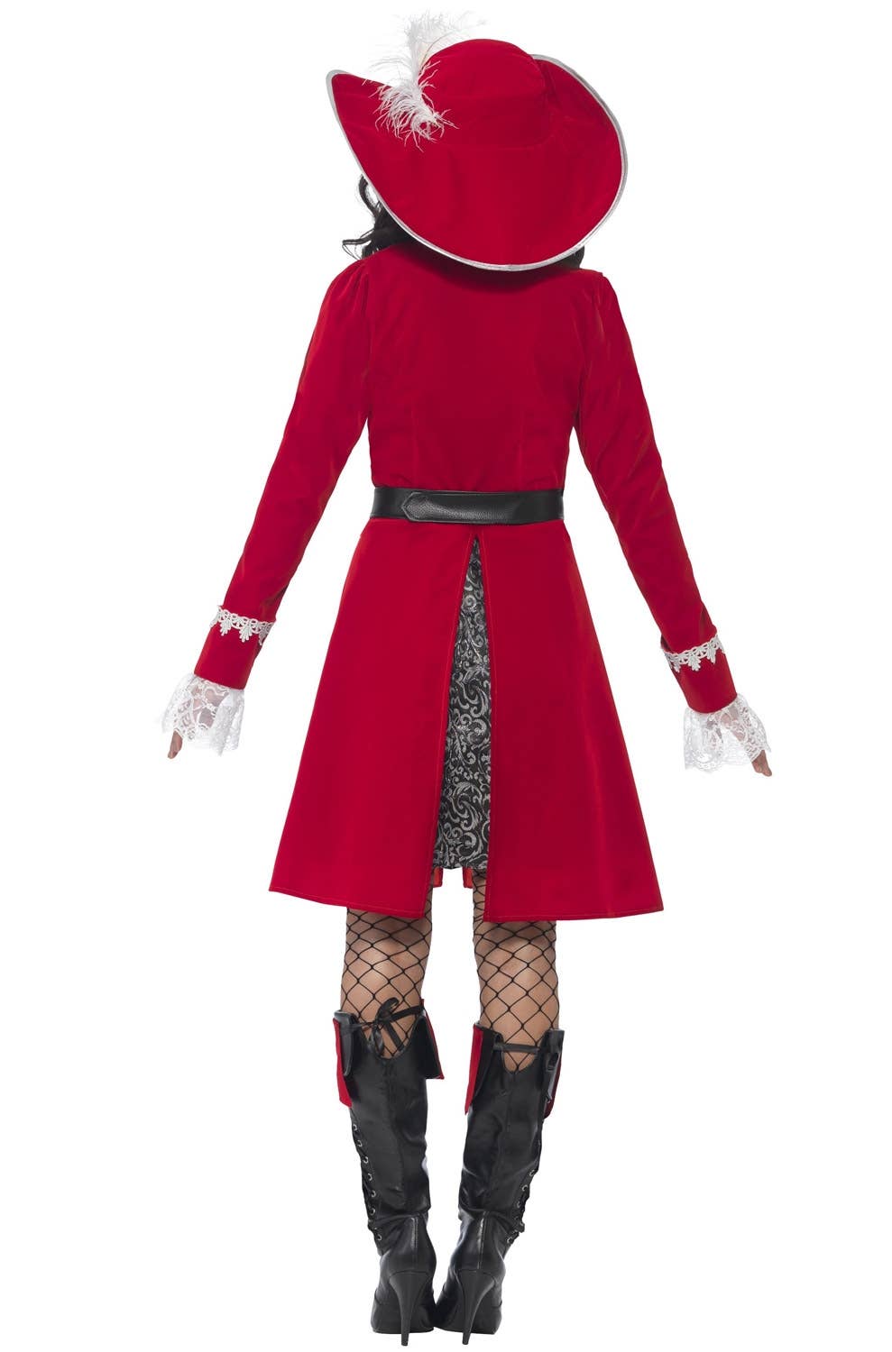 Sexy Pirate Captain Lady Deluxe Women's Costume Back Image