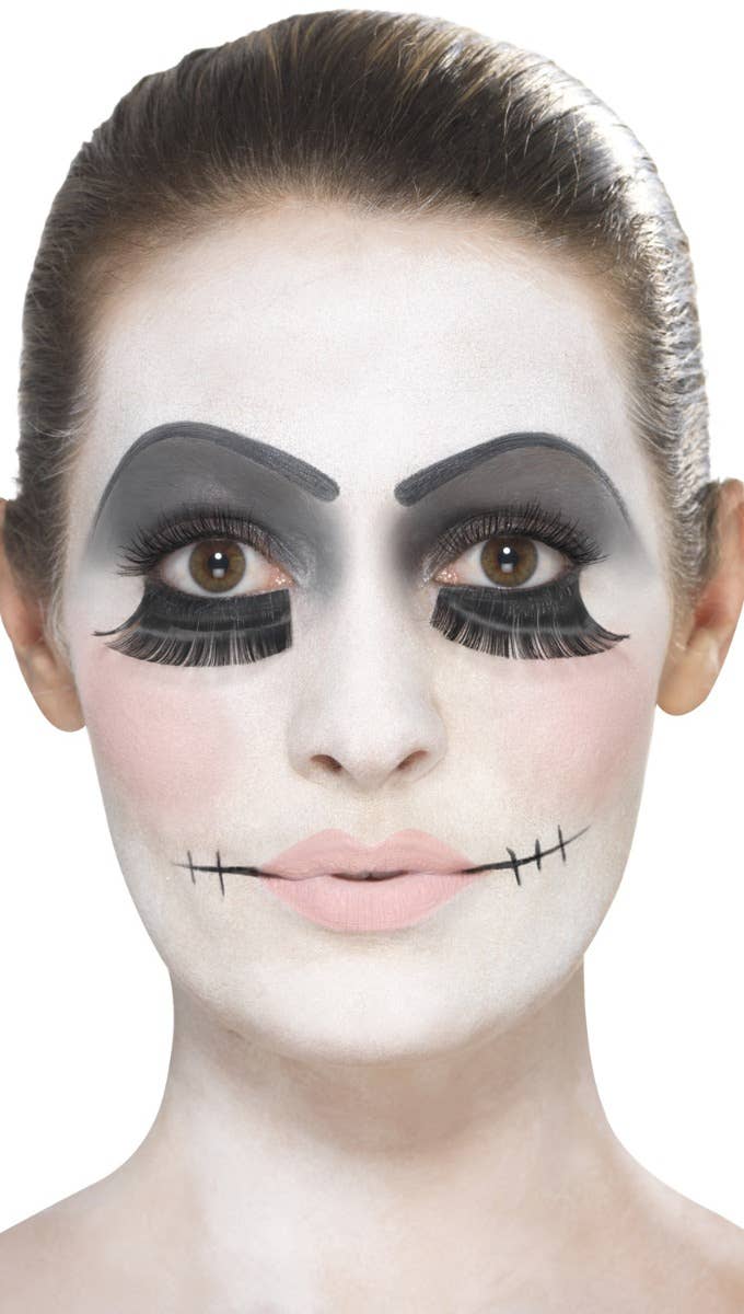 Women's Damaged Broken Doll Halloween Makeup And Tattoo Accessory Kit Image Alternate Step 3