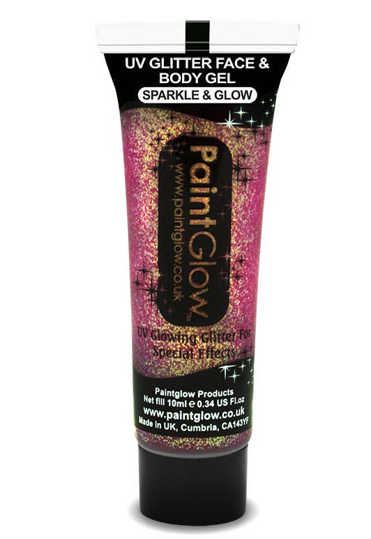 Champagne Pink UV Reactive Face and Body Glitter Gel - View 1