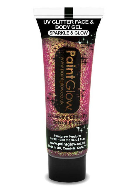 Champagne Pink UV Reactive Face and Body Glitter Gel - View 1