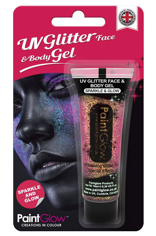 Champagne Pink UV Reactive Face and Body Glitter Gel - View 2