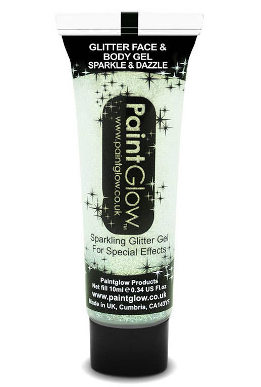White Glitter Face and Body Makeup Gel Main Image