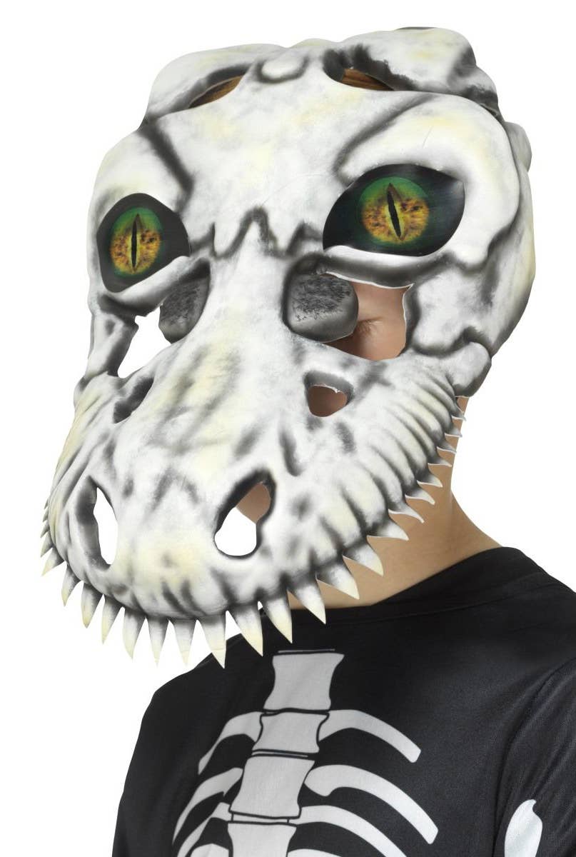 Dinosaur Tyrannosaurs Rex T-Rex Skull Soft Foam Halloween Face Mask Costume Accessory Main Image