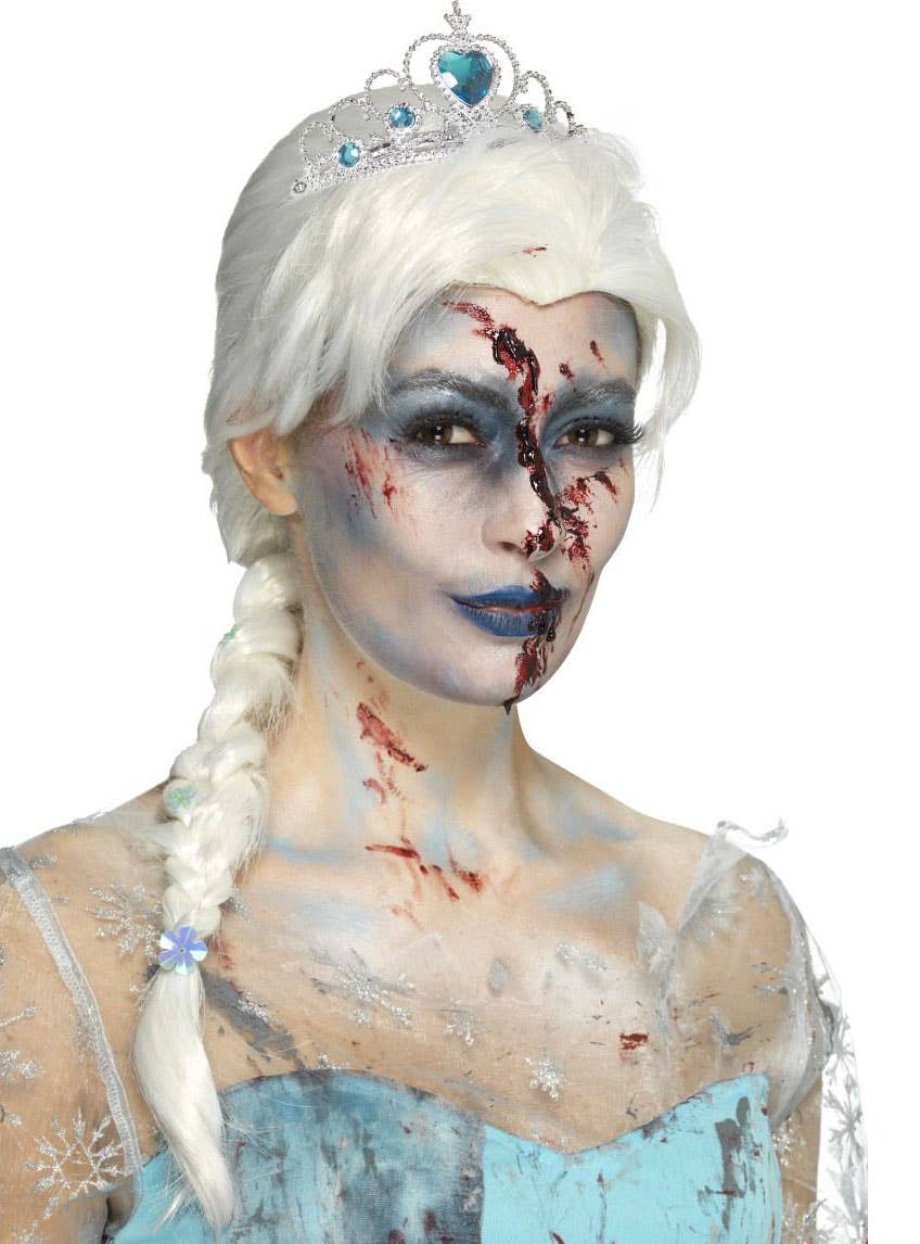 Frozen Women's White Braided Plait Ponytail Queen Costume Wig View 1