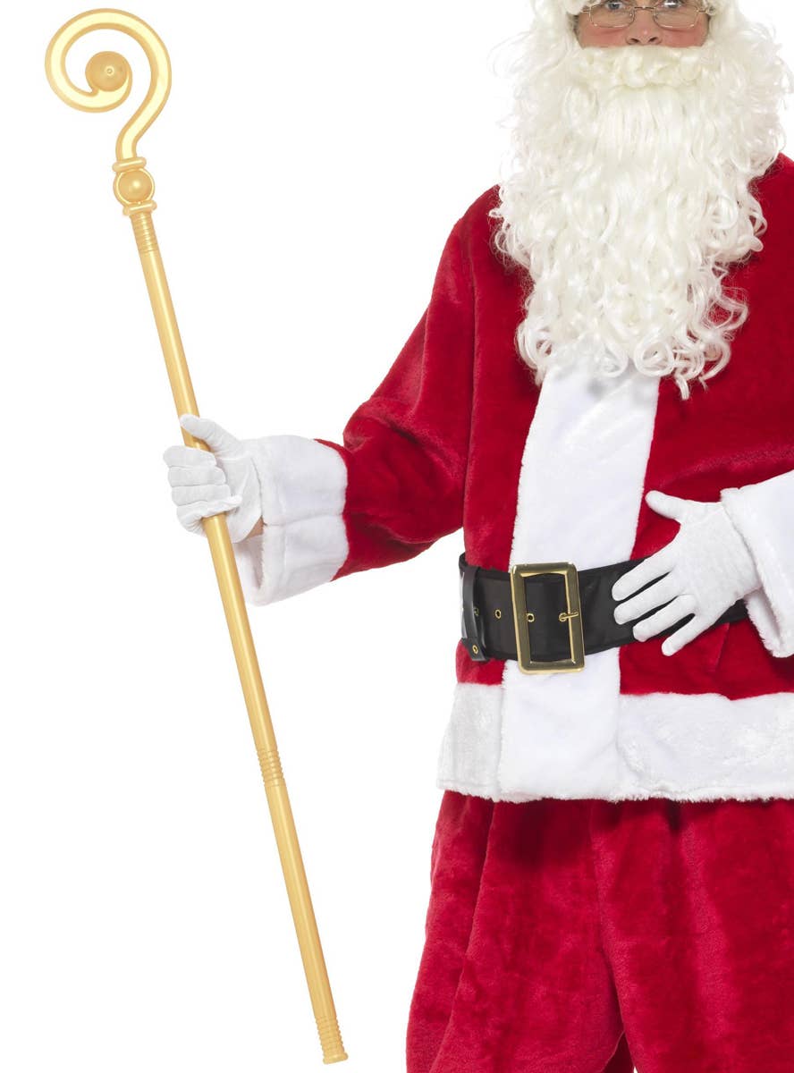 Long Gold Extendable Crozier Costume Staff - Alternate Image