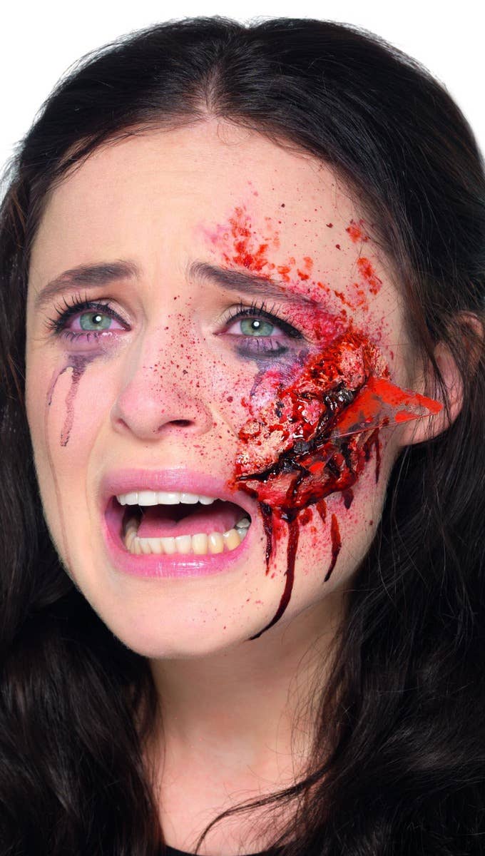 Latex Open Glass Wound Prosthetic Front Image