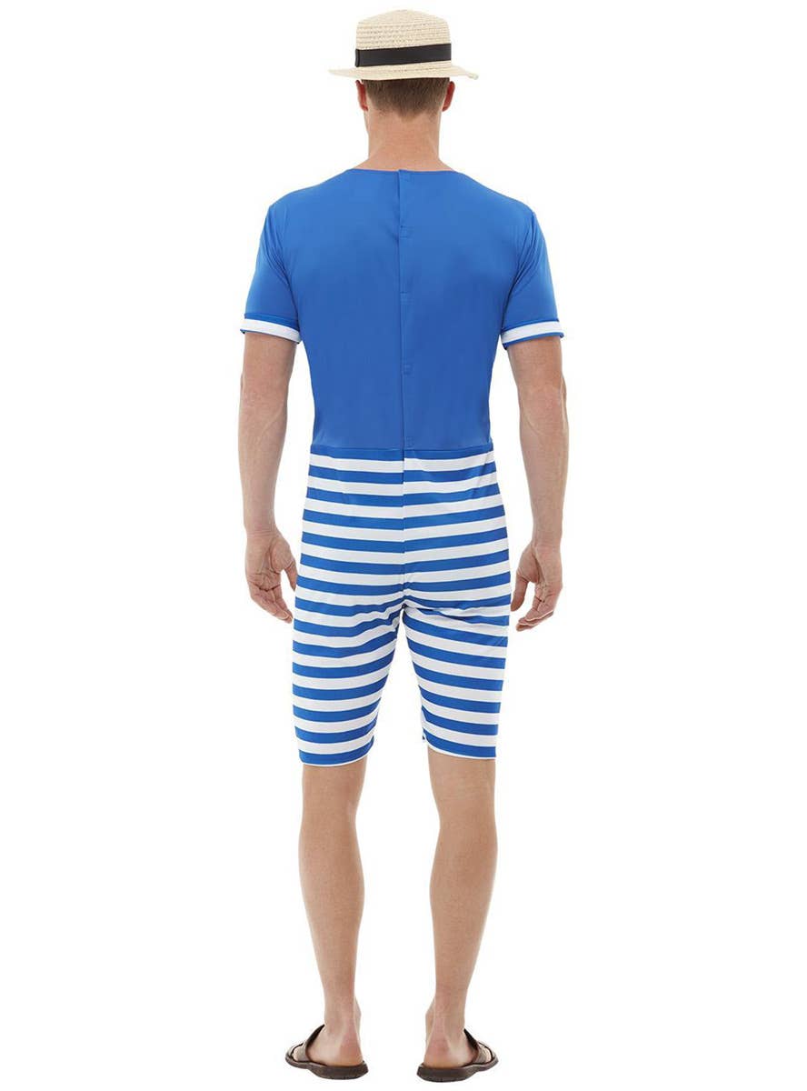 Men's 1920's Blue Swimwear Costume - Back Image