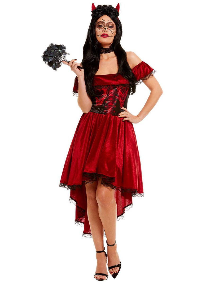 Women's Day of the Dead Devil Costume - Alternate Image