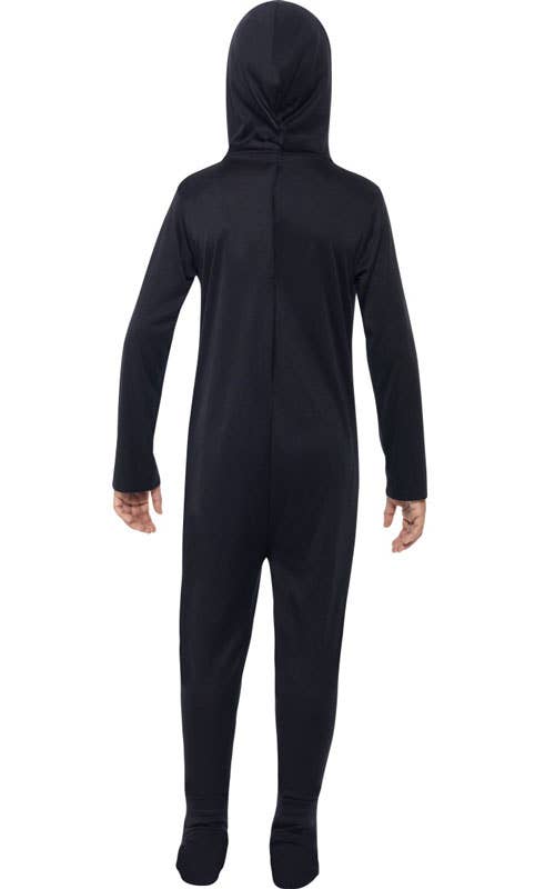 Kid's Skeleton Scary Halloween Onesie Costume Back View
