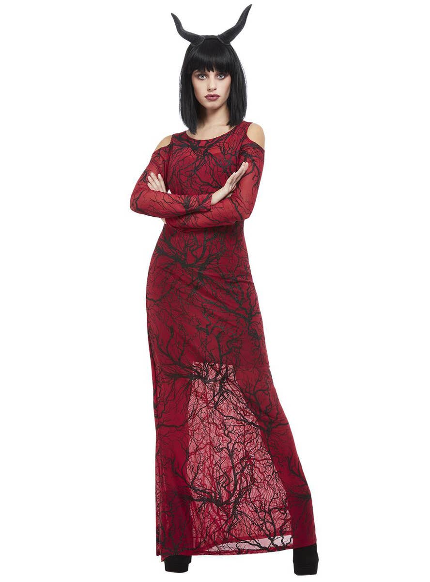 Womens Red and Black Devil Costume - Alternate Image