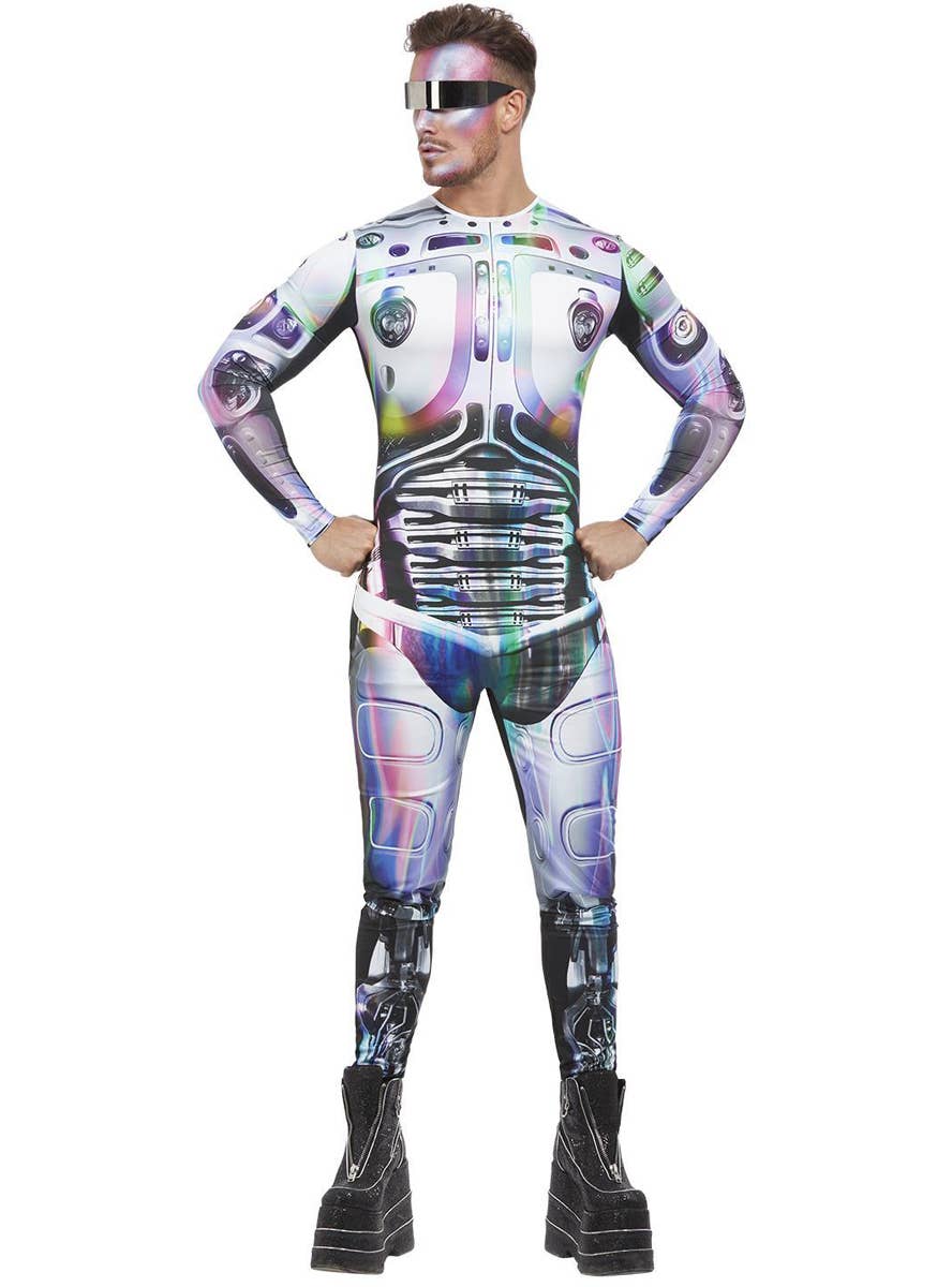 Space Alien Men's Cyber Fancy Dress Costume - Main Image