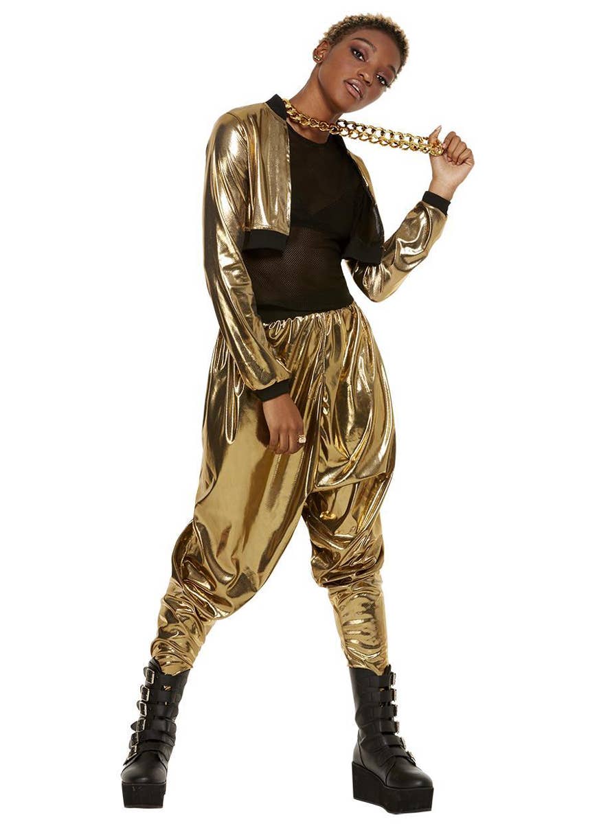Womens Gold MC Hammer Costume - Alternate Image