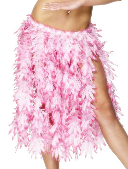 Pink Leaf Women's Hawaiian Costume Hula Skirt