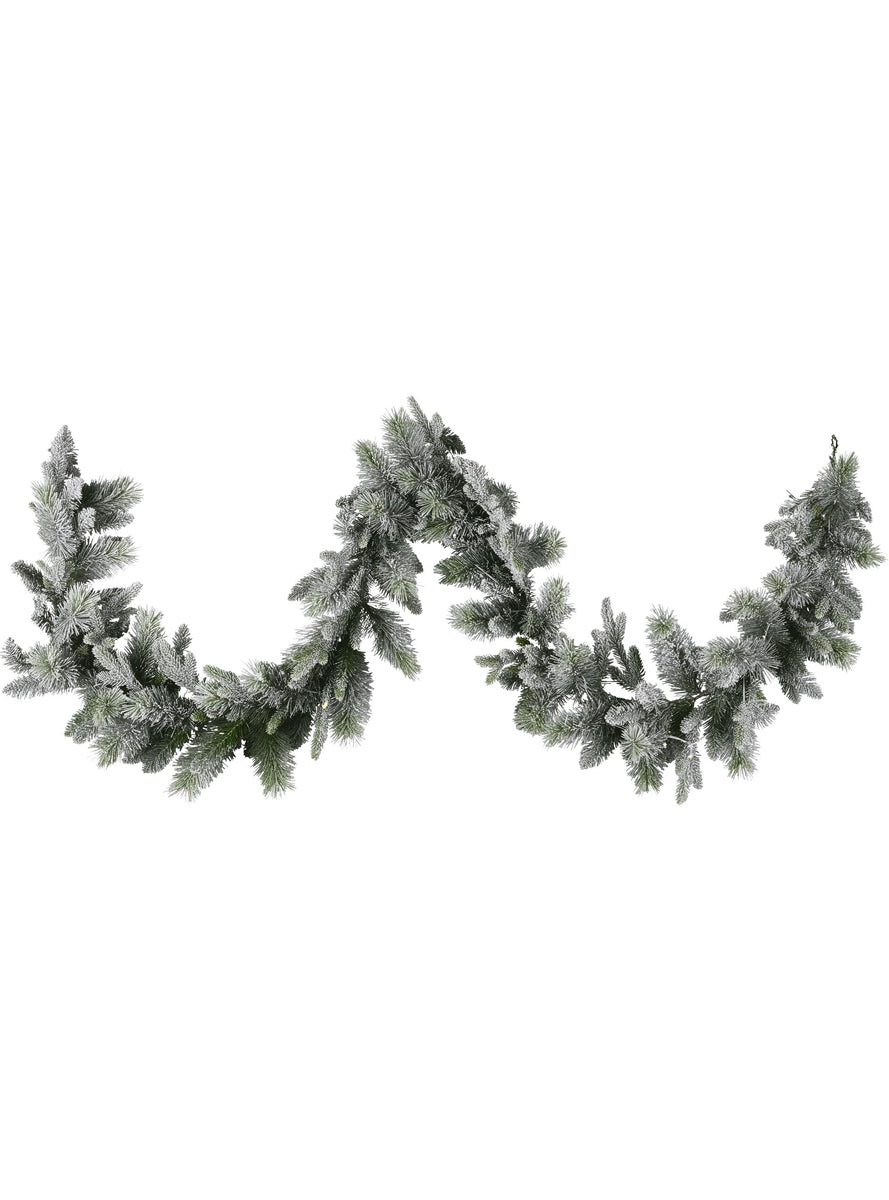 Snowy 270cm Christmas Garland with Multicolour LED Lights - Alternate Image 2