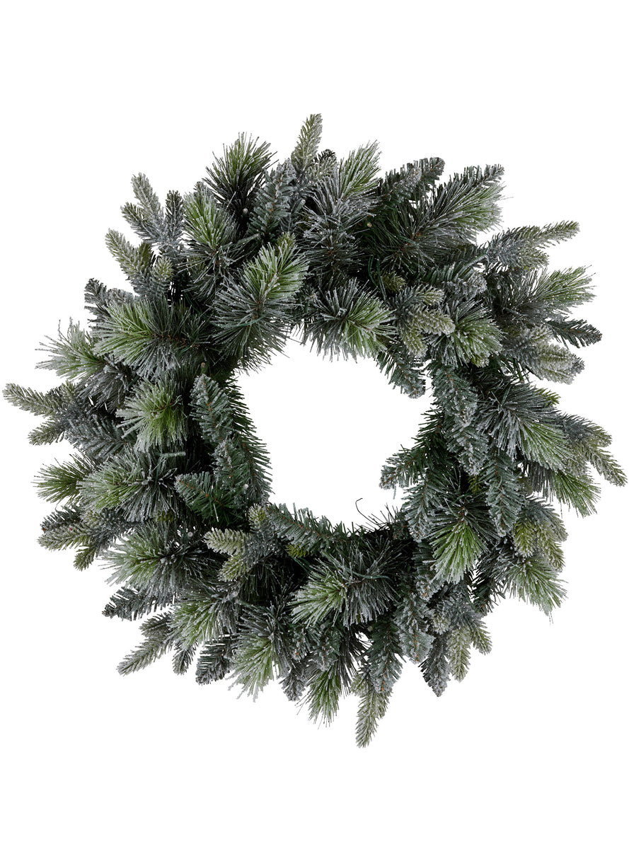 Snowy Stamford Spruce 61cm Prelit Christmas Wreath - Alternate Image 2