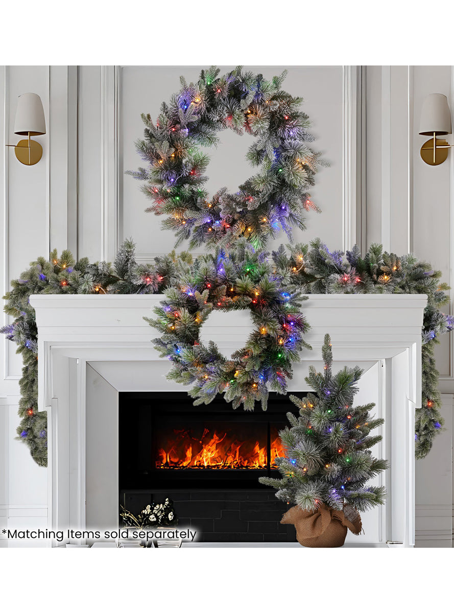 Snowy Stamford Spruce 61cm Prelit Christmas Wreath - Alternate Image 3
