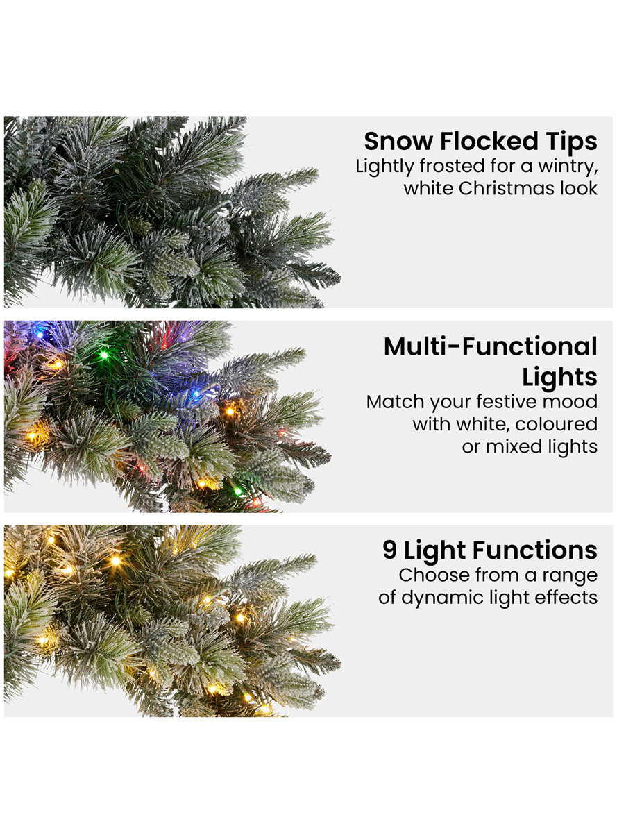 Snowy Stamford Spruce 61cm Prelit Christmas Wreath - Info Image 2