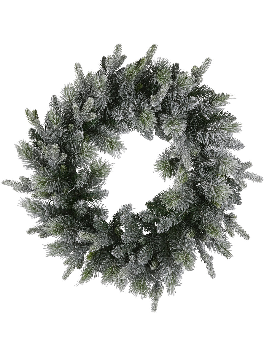 Snowy Stamford Spruce Prelit 76cm Christmas Wreath Decoration - Alternate Image 2