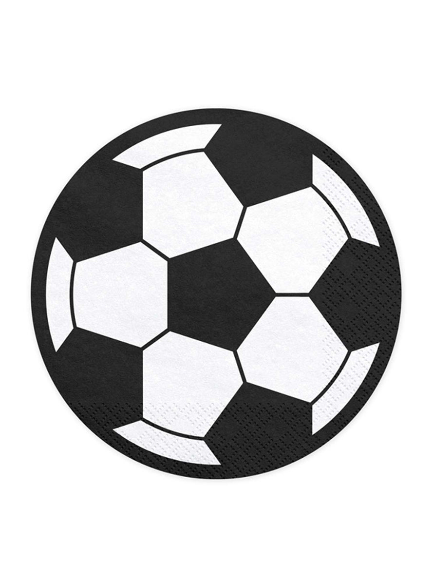 Soccer Party 20 Pack 13cm Ball Shaped Napkins - Main Image