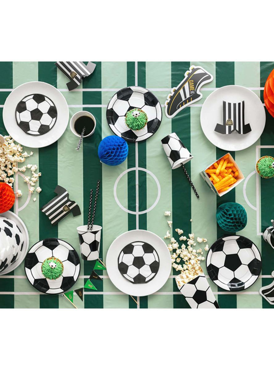 Soccer Party 6 Pack Game On Boot Shaped Birthday Party Invitations - Lifestyle Image 2