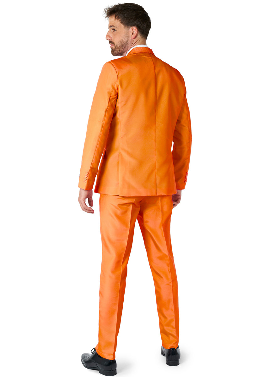 Solid Orange Mens Costume Suit - Back Image