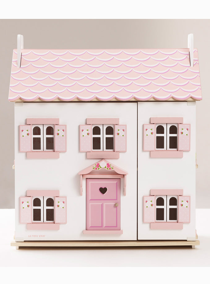 Sophie's Pink and White Wooden Doll House