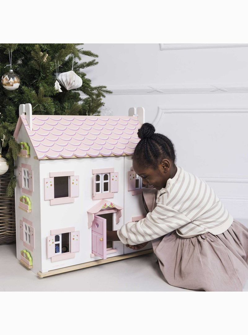 Sophie's Pink and White Wooden Doll House