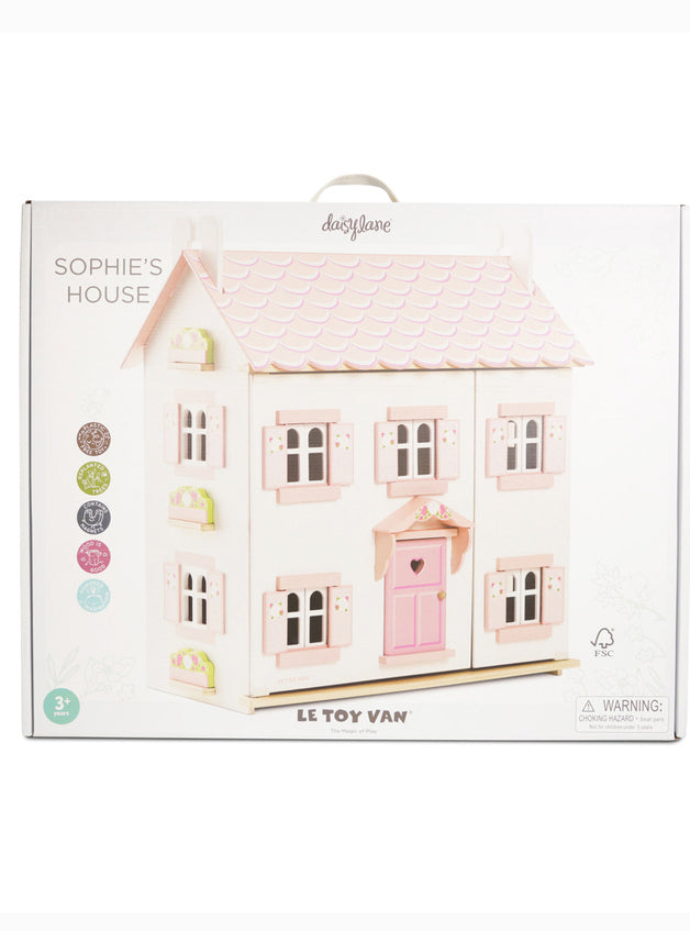 Sophie's Pink and White Wooden Doll House