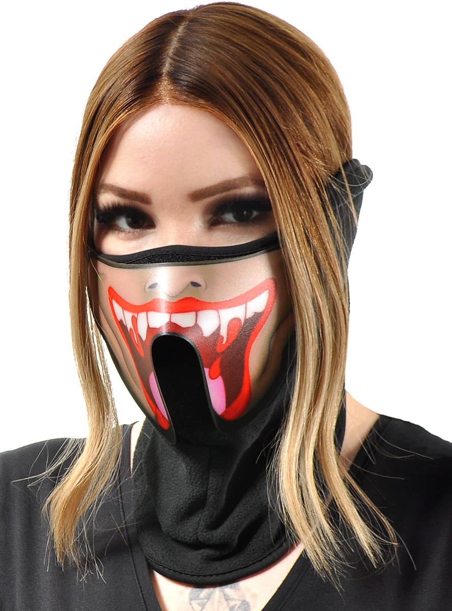 Image of Vampire Fangs Sound Activated Light Up Mask - Main Image