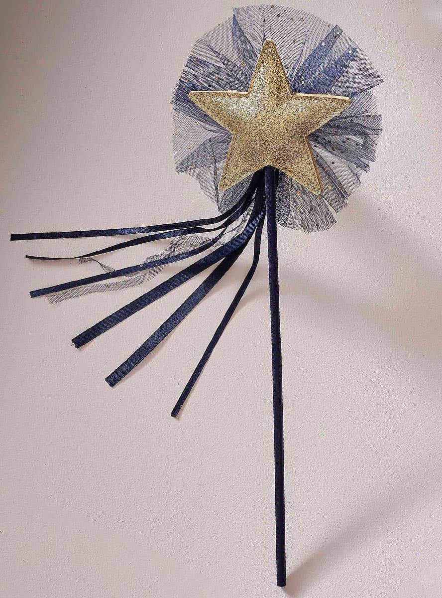 Image of Sparkle Wizard Deluxe Blue and Gold Girls Wand - Alternate Image