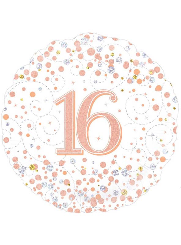 Image of Sparkling Fizz Rose Gold 16th 45cm Foil Balloon